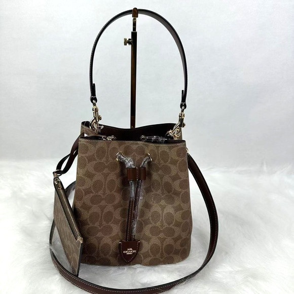 Coach Brown Signature Shoulder Bag - Picture 1 of 9